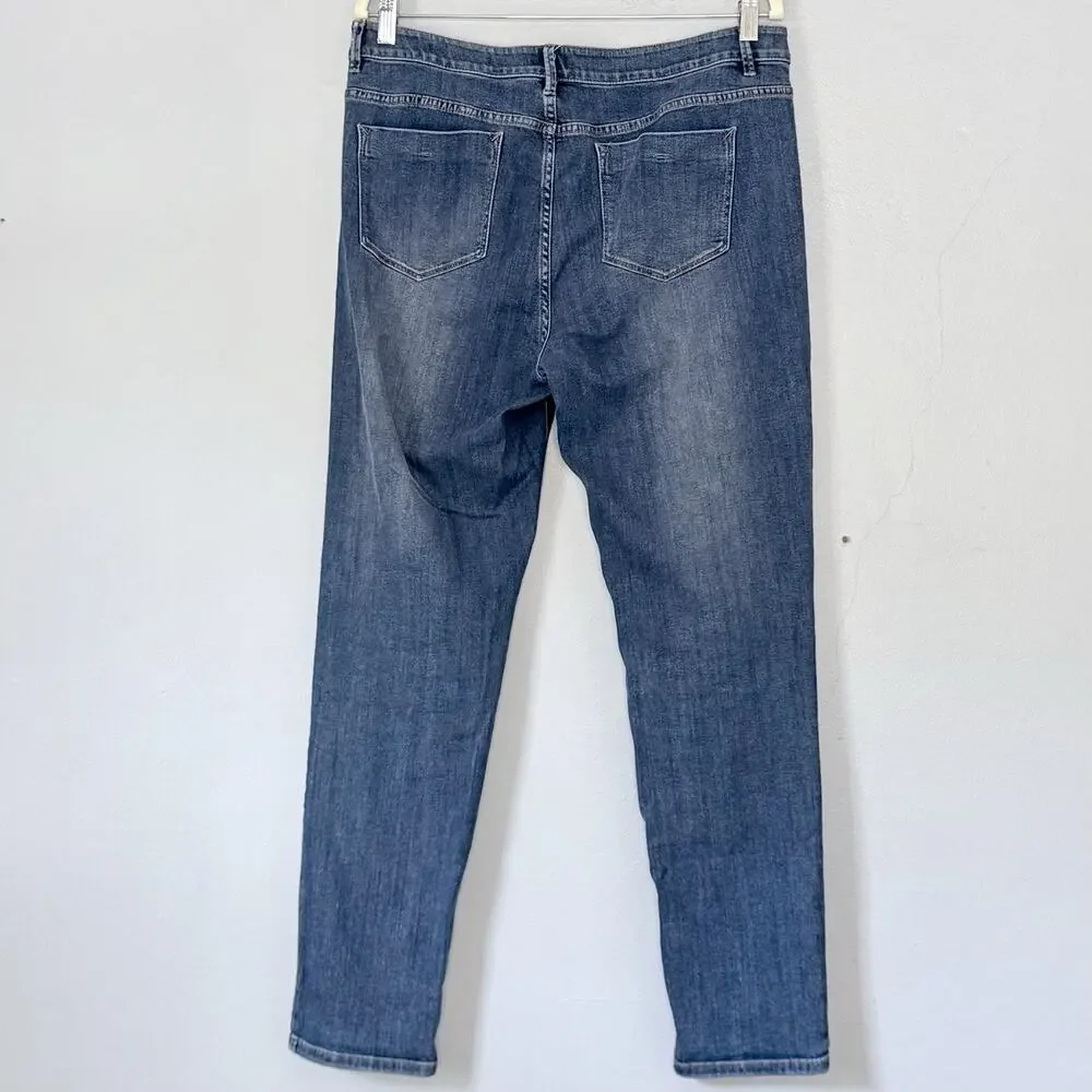 J. Jill Denim Jeans Size 12 Weekender Straight Leg Medium Wash Capsule Stretch